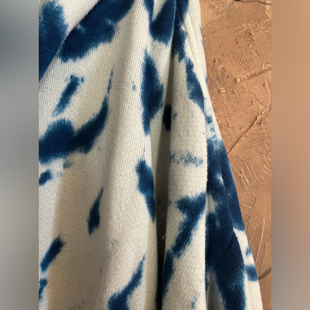 THE ELDER STATESMAN True Blue Tie-Dye Cotton & Cashmere Terry Hoodie - XL - Picture 15 of 16